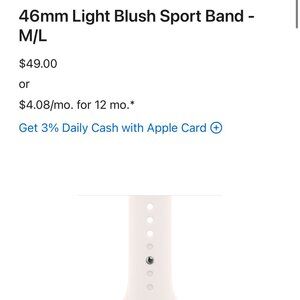 Apple Watch Light Blush Sport Band New in Box